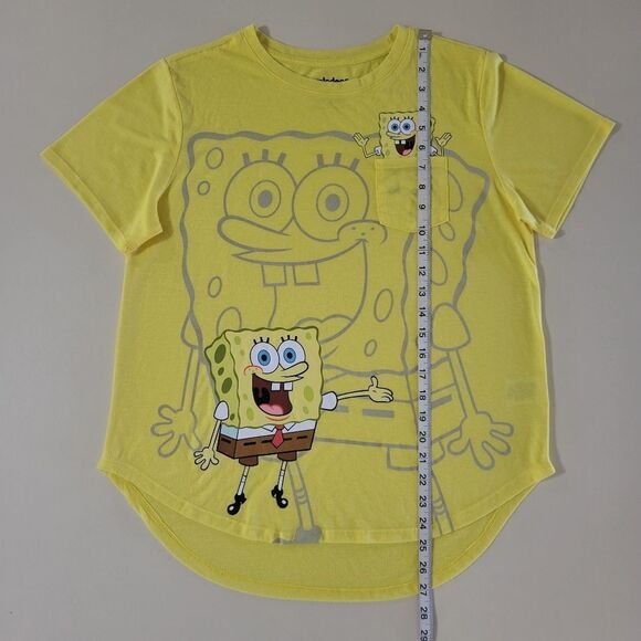 SpongeBob SquarePants Women's Yellow Graphic Crewneck Short Sleeve T-Shirt - Picture 7 of 15